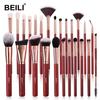 Professional Face Makeup Brushes Red Eyeshadow Blush Foundation Makeup Brush Set Goat Hair Blending Pedzle Do Makijazu