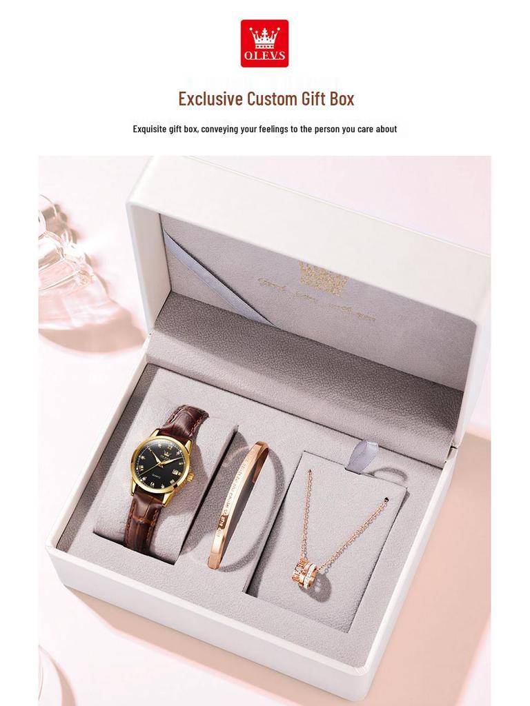 Женские водонепроницаемые кварцевые часы с двойным календарем, одобренные знаменитостями