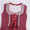 Women Oktoberfest Dress Traditional Bavarian Costume with Lace Up Bodice Short Sleeve Skirt Outfit