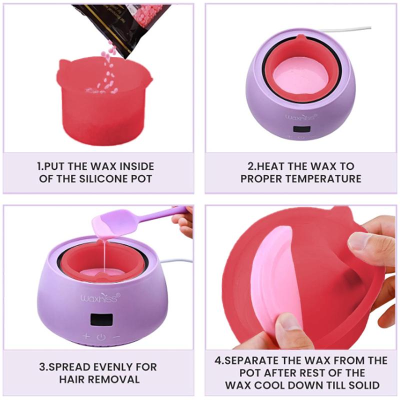 400Ml Wax Warmer Heat-Resisting Replacement Silicone Bowls Hair Removal Wax Non-Stick Pan Easy To Clean Hair Removal Beauty Tool