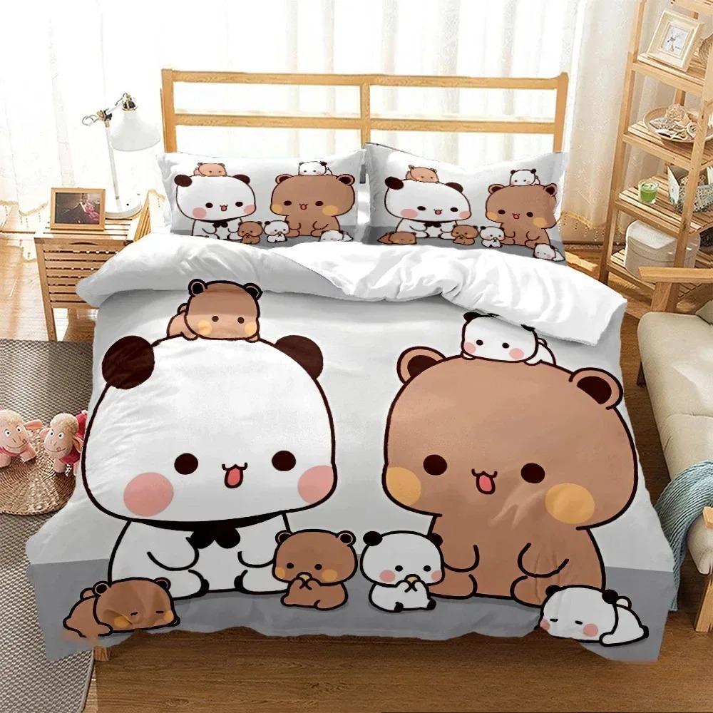 Cute Bubu Dudu Cartoon Bear Panda Duvet Cover Kawaii Bedding Collections Soft Quilt Cover And Pillowcases SingleDoubleQueenKing Boys