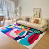 Абстрактный цветной ковер для гостиной, нескользящие коврики для ползания младенцев, домашний декор, напольный коврик, детские игровые прикроватные стирающиеся ковры