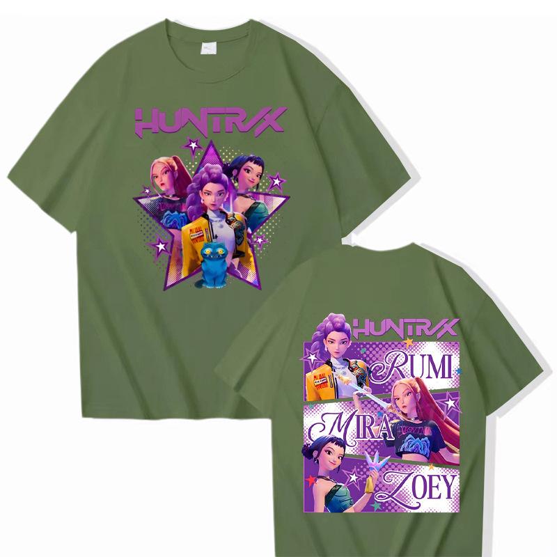KPop Demon Hunters printed T-shirt casual round neck top short sleeved shirt 5989
