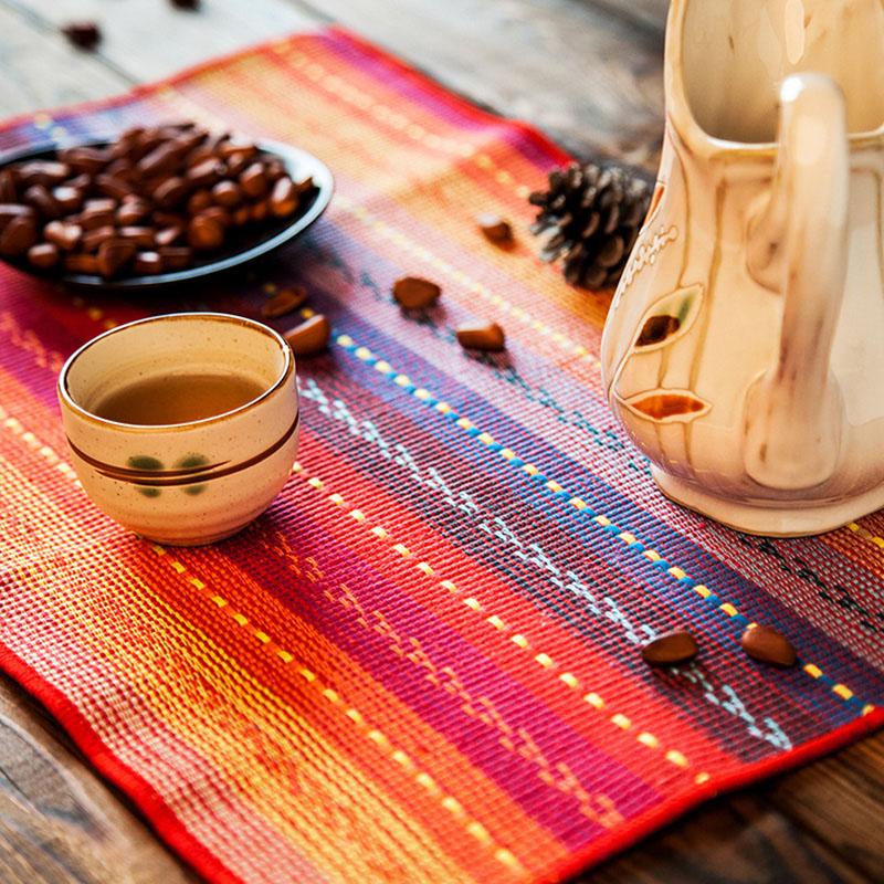 1шт прямоугольные цветные полосы высокая термостойкость кухонное украшение хлопковая салфетка ткань