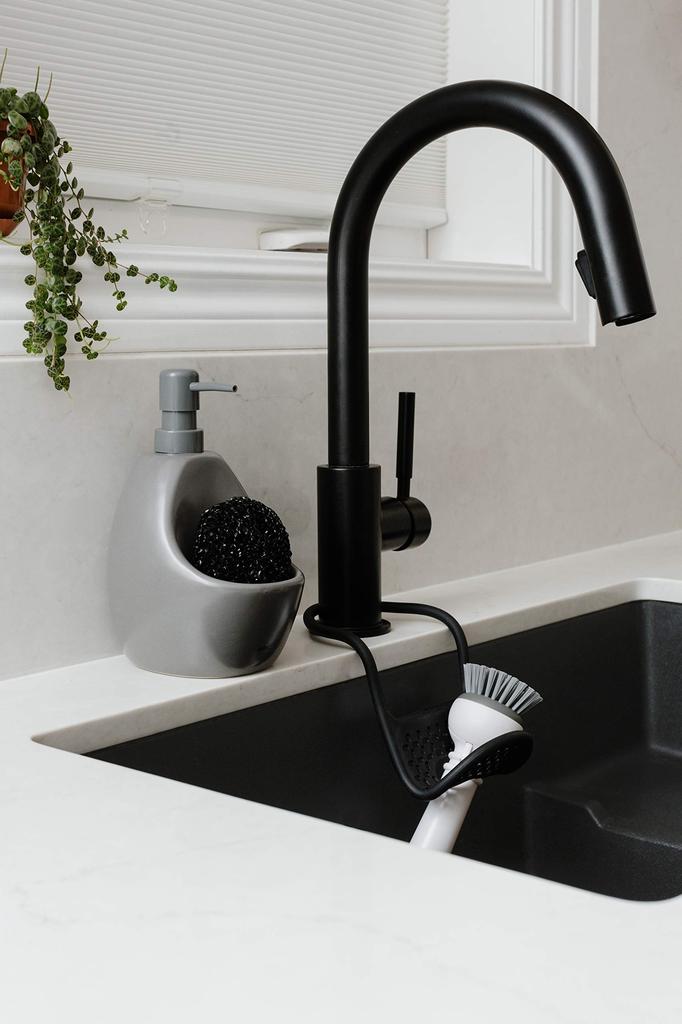 Дозатор для мыла Umbra Керамический Диспенсер для жидкого мыла Бутылка с помпой для пополнения Кухонная мыльница с губкой 740 мл Umbra Joey Кухонная помпа JOEY 2330750149 Угольный