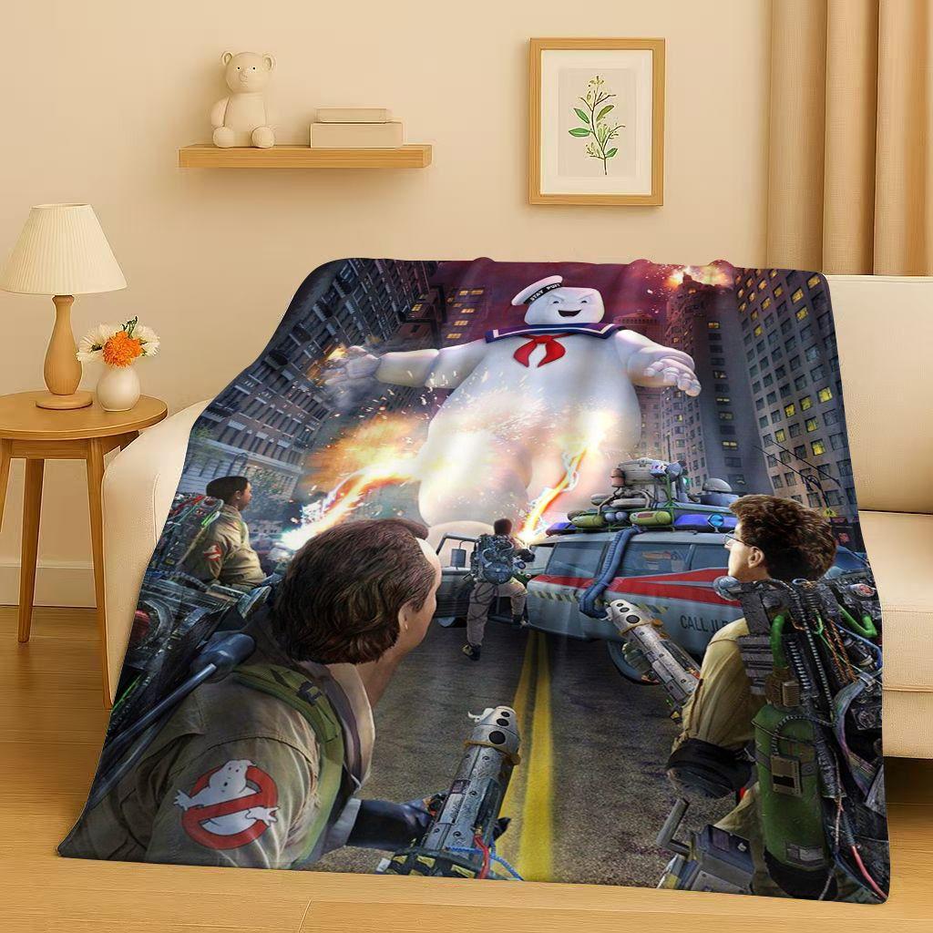 Horror Movie G-Ghostbusters Cartoon Flannel Blanket,Ultra Soft Warm Plush Throw for Home Bedroom Bed Sofa Cover Office Camping