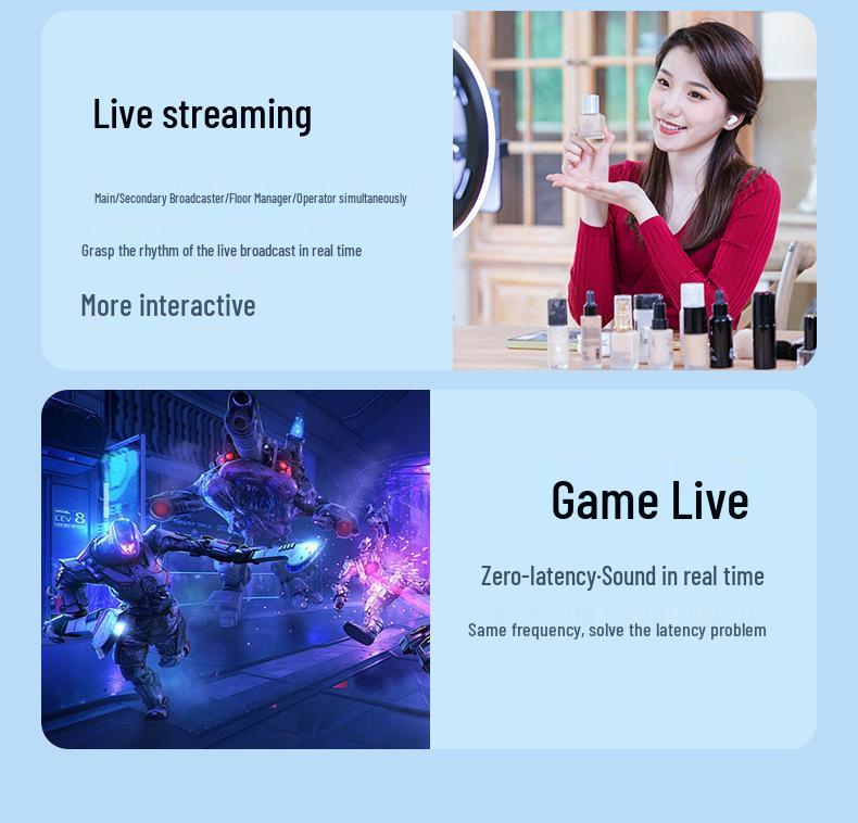 DEKO Wireless Monitoring Headphones for Live Streamers with In-Ear Sound Card Feedback