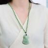 Ethnic Style Imitation Malachite Guanyin Buddha Sweater Chain Necklace for Men & Women