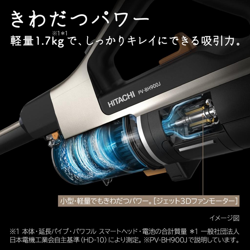 Пылесос Hitachi Power Boost Cyclone Cordless Stick Cleaner N Champagne Gold Основной корпус Сделано в Японии Универсальные инструменты Отличительная мощность PV-BH900J
