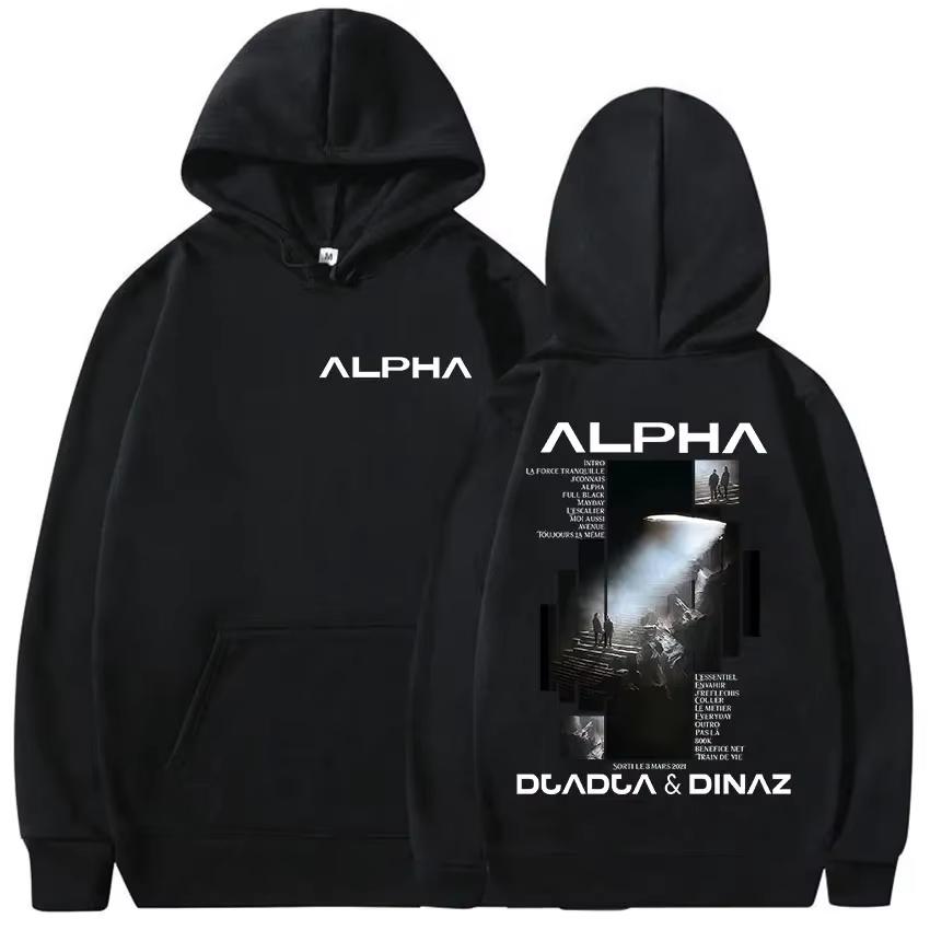 Rapero Alpha Djadja & Dinaz Tour 2025 New album Hoodie Men's Aesthetics Retro Fashion high-quality casual hoodie