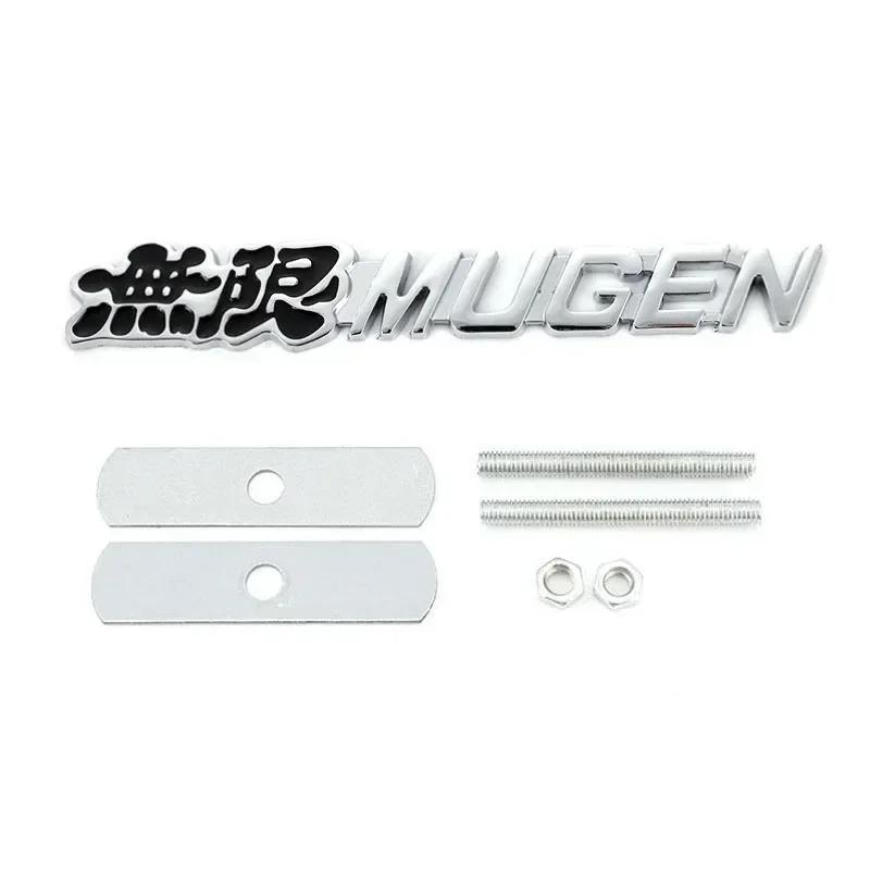 3D Metal Mugen Letters Car Front Grille Badge Rear Trunk Emblem Sticker For Honda Civic CRV H-RV City CRZ Fit Spirior