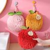 Chenille Hand Towel Cute Persimmon Fruit Super Absorbent Soft Shaggy Hanging Loop Quick Drying Bathroom Kitchen Towel New Year Gift