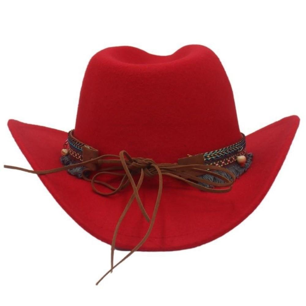 Solid Color Cowgirl Jazz Hat Woolen Top Hat Punk Party Cosplay Hat Bucket Hats