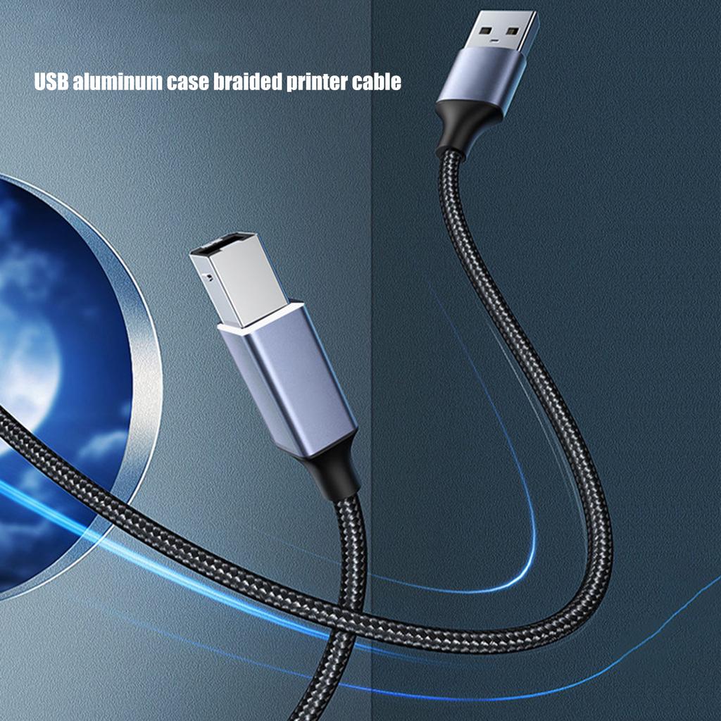 Нейлоновый плетеный шнур USB 2.0 - USB B для принтера с высокой скоростью передачи данных для ПК, ноутбука, принтера, сканера, контроллера