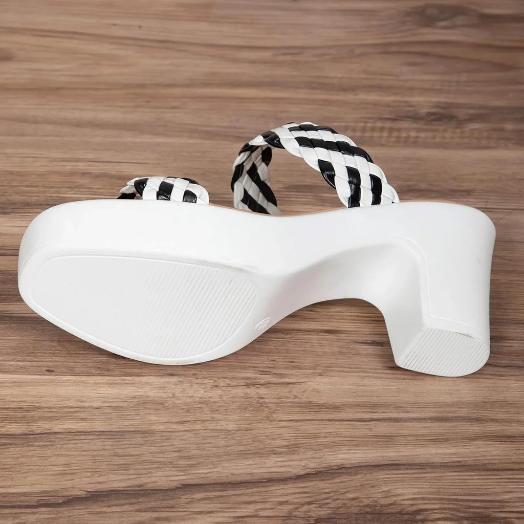 Women Woven Wedge Heel High Heels Summer New European American Fashion Sexy Sandals Banquet Party Casual Slippers Wear-resistant