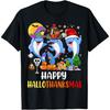 Happy Hallothanksmas Dolphins Xmas Thanksgiving Halloween T-Shirt