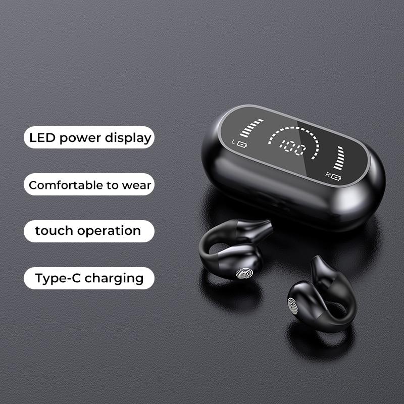 НОВЫЕ наушники с костной проводимостью Bluetooth 5,2, клипсы на уши, серьги, беспроводные наушники, спортивные гарнитуры, ушной крючок с микрофоном