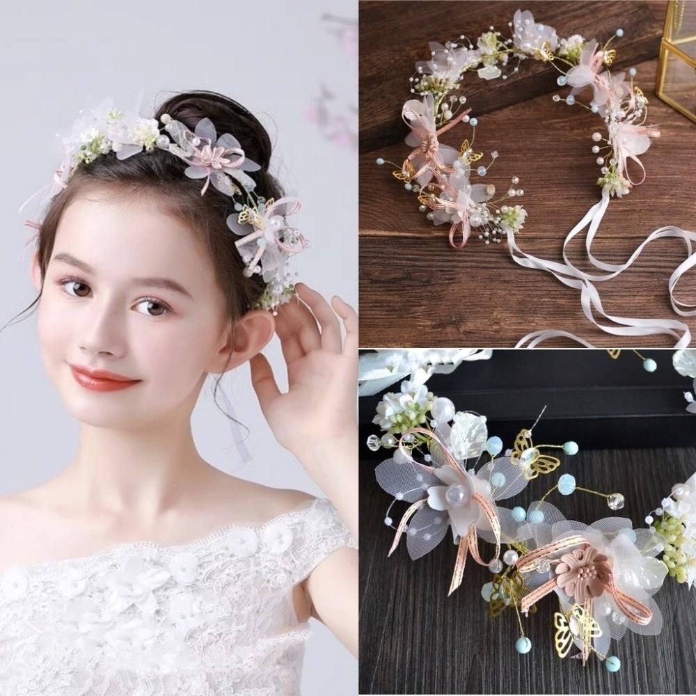 Korean Style Wreath Headband Tiara Garland Wristband Elegant Flower Crown Hairband  Photo Props