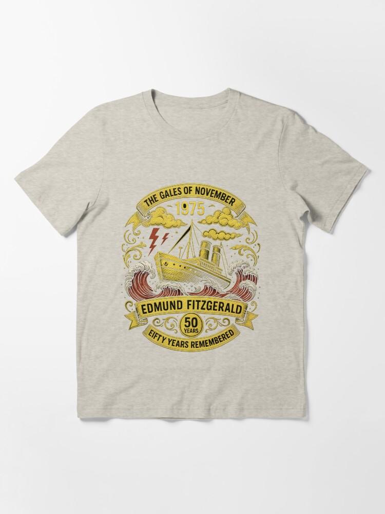 Gordon Lightfoot Edmund Fitzgerald Ship 1975 Anniversary Great Lakes Tribute Essential T-Shirt