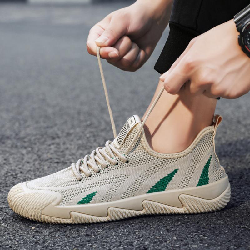 Модная мужская обувь, летняя дышащая сетчатая повседневная спортивная обувь, модные вязаные кроссовки на шнуровке, мягкие кроссовки Zapatillas Hombre