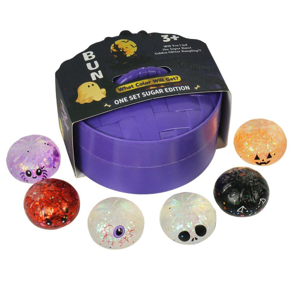 6pcs/set Halloween Squishy Crystal Bun Soft Cute Fidget Sensory Toy Party Favors
