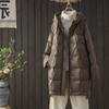 Women White Duck Down Jacket Hood Casual Autumn Winter Outwear Coat
