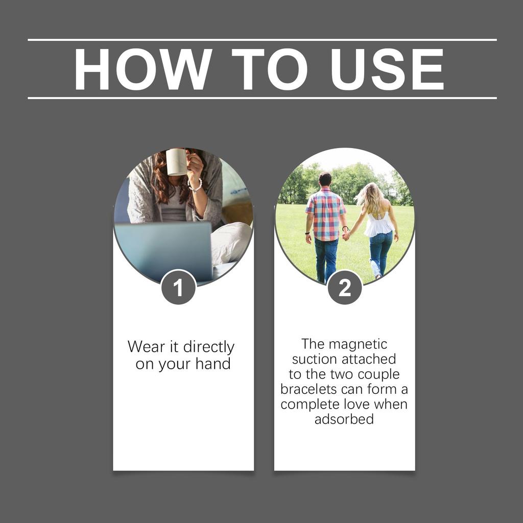 Couple Bracelet His And Her Bracelet Heart-shaped Matching Bracelet Long-distance Relationship Anniversary Gifts Couple's Jewelry (1 Pair)