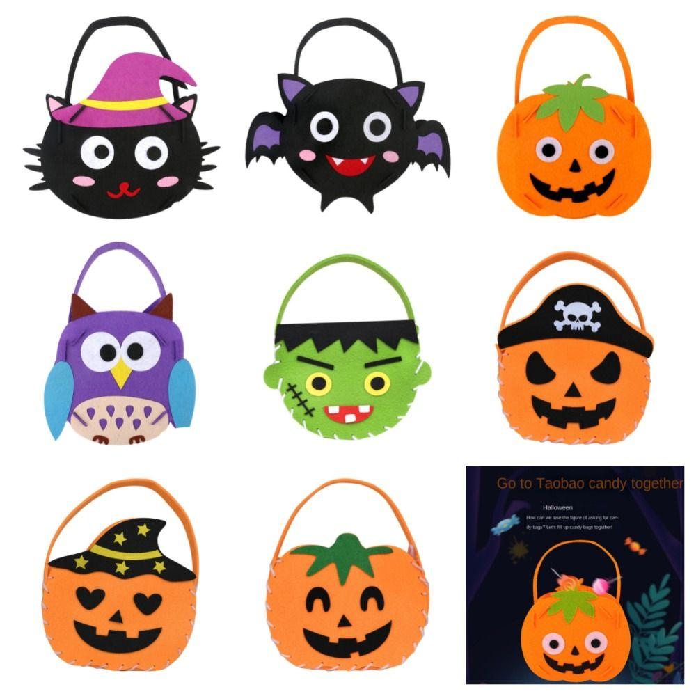 Trick Or Treat Halloween Candy Bag Halloween Decoration Gift Basket Party Halloween Bag For Kids