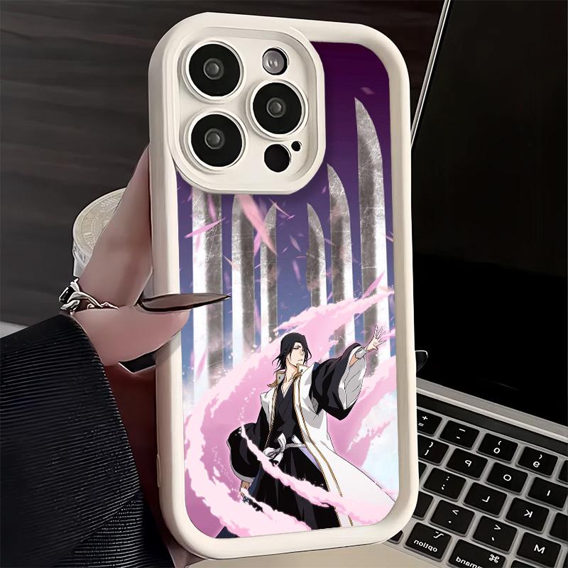 Чехол для телефона iPhone 17 Air 16E 15 16 Pro Max Bleach Кучики Бьякуя Чехол 14 Plus 13 12 Mini Мягкий Силиконовый Fundas