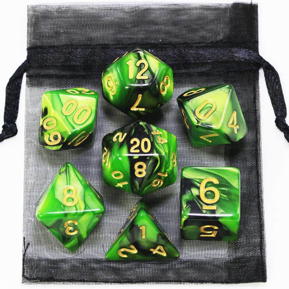 Игровые кости DND, ролевые игральные кости, набор кубиков для смешивания цветов с сумкой, 9 различных стилей, доступных для портативных игрушек, DND, RPG, TRPG, игры
