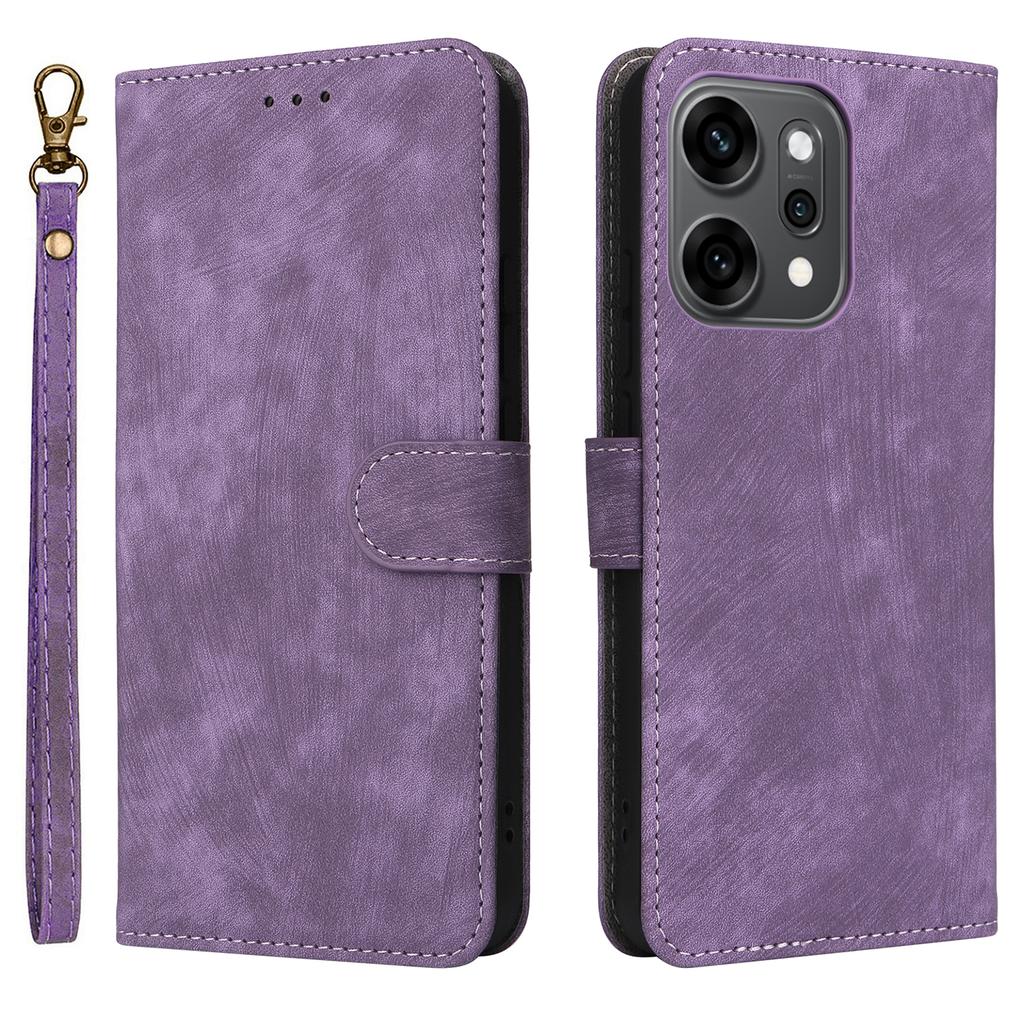 Для Oppo Reno14 5G (Глобальный) Чехол-кошелек с RFID-блокировкой из искусственной кожи, чехол-подставка для телефона с ремешком