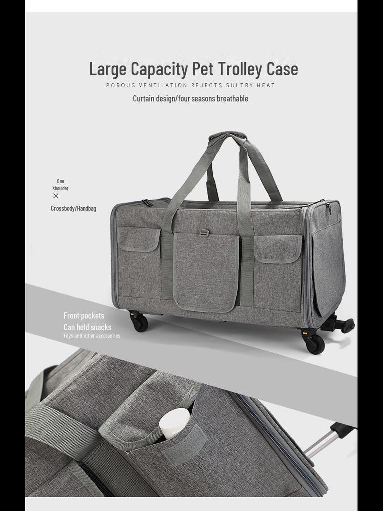 Складная тележка для перевозки домашних животных большой вместимости - портативная, дышащая переноска для кошек