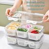 Multi-grid Fresh-keeping Box with Lid Food Grade Divided Storage Container for Refrigerator and Freezer Seasoning and Kitchen Accessory