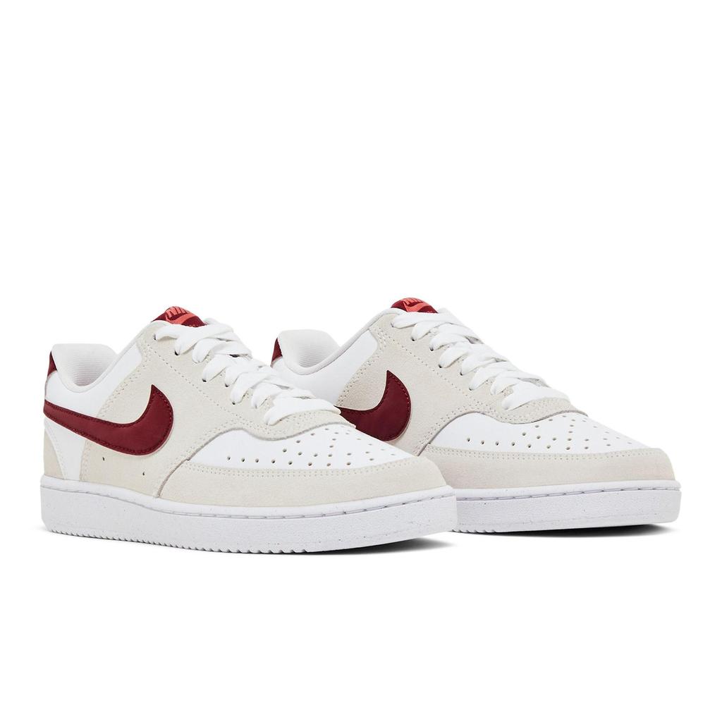 Nike Womens Court Vision Low 'Valentine's Day 2024' (women's sizes) White / Adobe / Dragon Red / Team Red Skateboard Shoes FQ7628 100