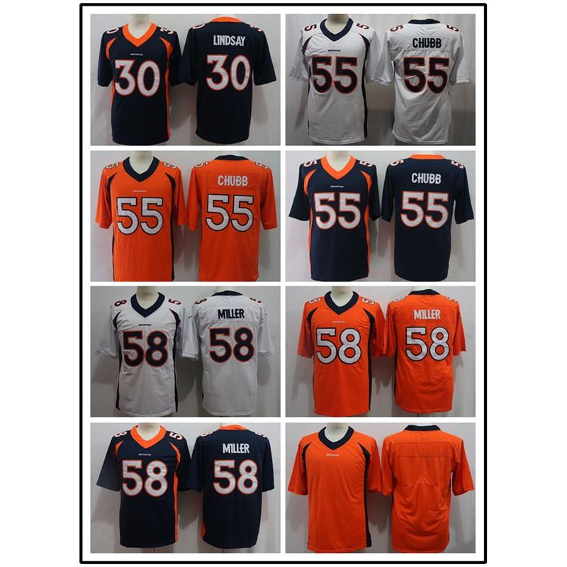 Denver Broncos NFL Football Jersey Men Women Cotton Blend Team Sport Uniform Custom Number 3 5 10 30 55 Lindsay