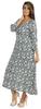 Bimba Printed Maxi Dress For Women Front Button Placket Ethnic Dress Casual Rayon