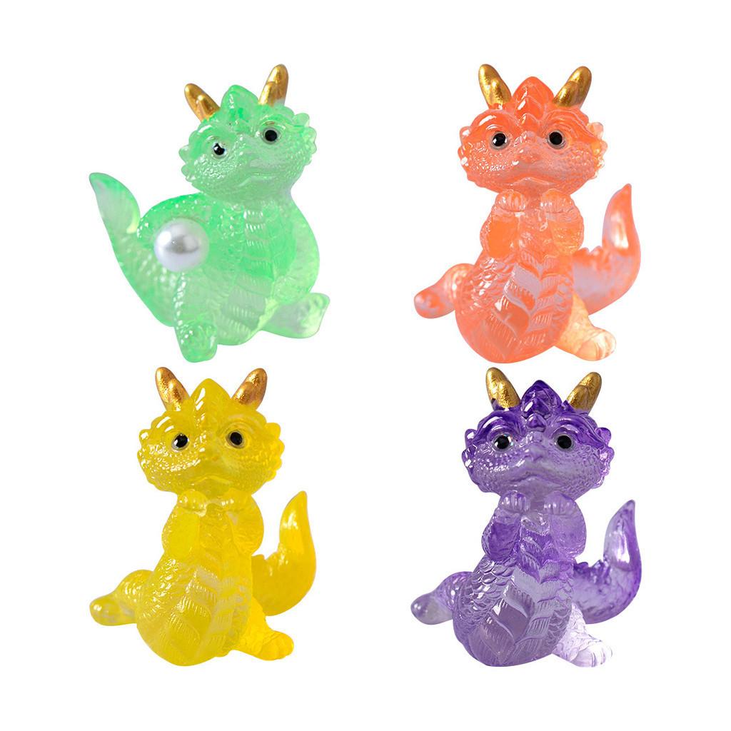 Cute Semi-transparent Lucky Dragon Resin Figurine Desk Ornament Blind Box Accessory