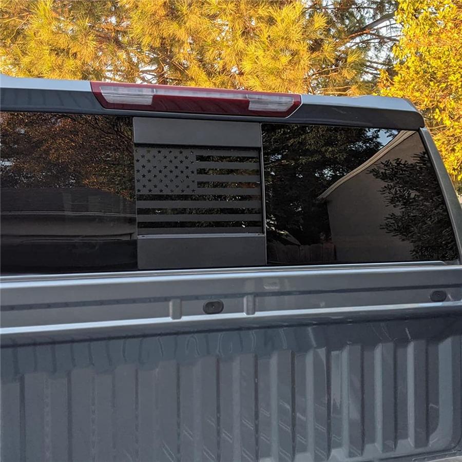 Матовая черная наклейка с изображением флага на окно подходит для Chevy Silverado Sierra 2019-2022 гг.