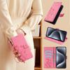 For Samsung Galaxy S24+ Case Butterfly Imprinted Leather Wallet Phone Cover with Wrist Strap