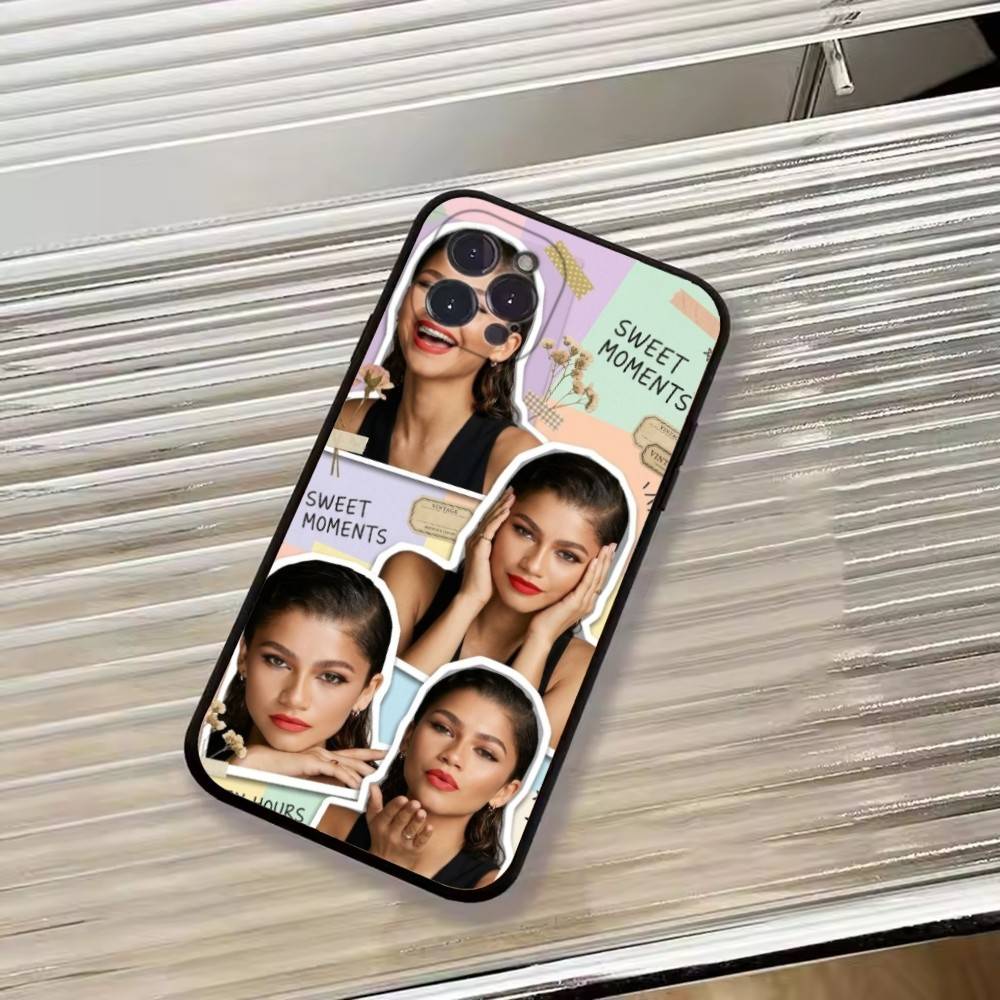 Чехол для телефона с изображением горячей актрисы Зендаи Для iPhone 17, 16, 15, 14, 13, 12, 11 Plus, Pro Max, Другие Мягкий Черный Чехол