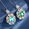 Jewelry Copper Bottom Gold Plated Simulation Emerald Paraiba Diamond Pendant Ring Main 10 * 12