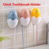 Cartoon Cute Chick Toothbrush Holder Family Toothbrush Organizer Wall Suction Cup Bathroom Set Accessories