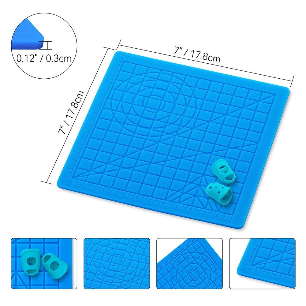 Силиконовый коврик для 3D-печати DIY с 2 защитными накладками на пальцы, инструмент для рисования по шаблону, силиконовая подложка, инструменты для рисования для детей и взрослых