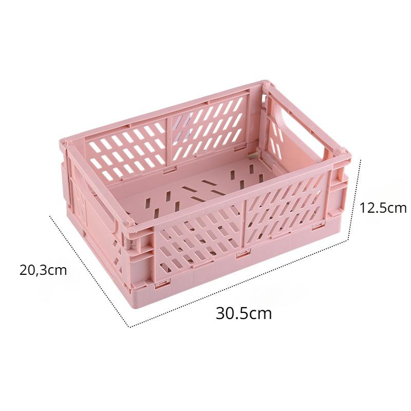 Folding Storage Box Plastic Folding Box Basket Stackable Cute Makeup Box Jewelry Toy Box Storage Box Portable Creative Storage