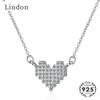 Lindon Fashion Women Jewelry Necklace with Heart-shaped Zircon Pendants Wedding Engagement Party Gifts