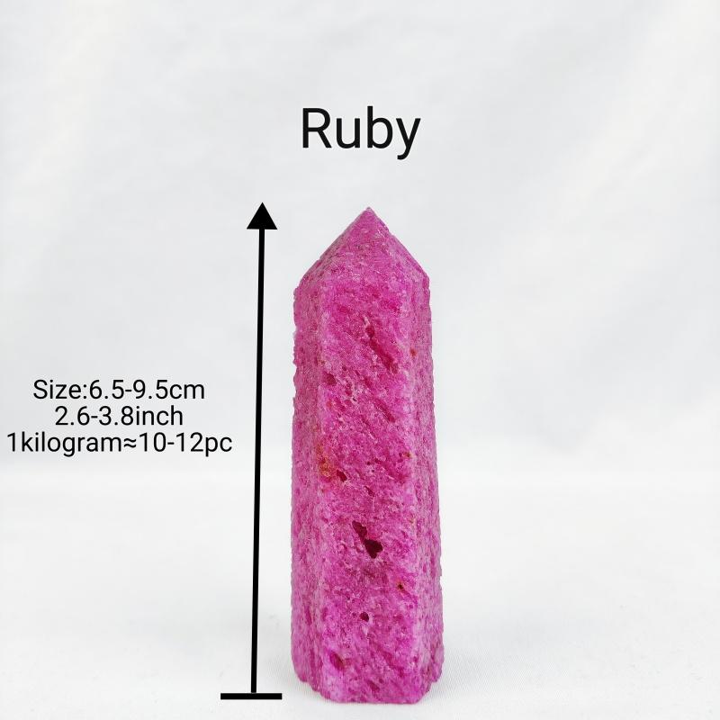 Factory Price Natural Stone Healing Crystal Manual Carving Ruby Point Hand Ornament Carving Craft for Energy Balancing