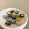 Smudge Resin Geometric Oval Ring Simple and Fashionable Personalized Index Finger Ring Versatile Niche High-end Jewelry