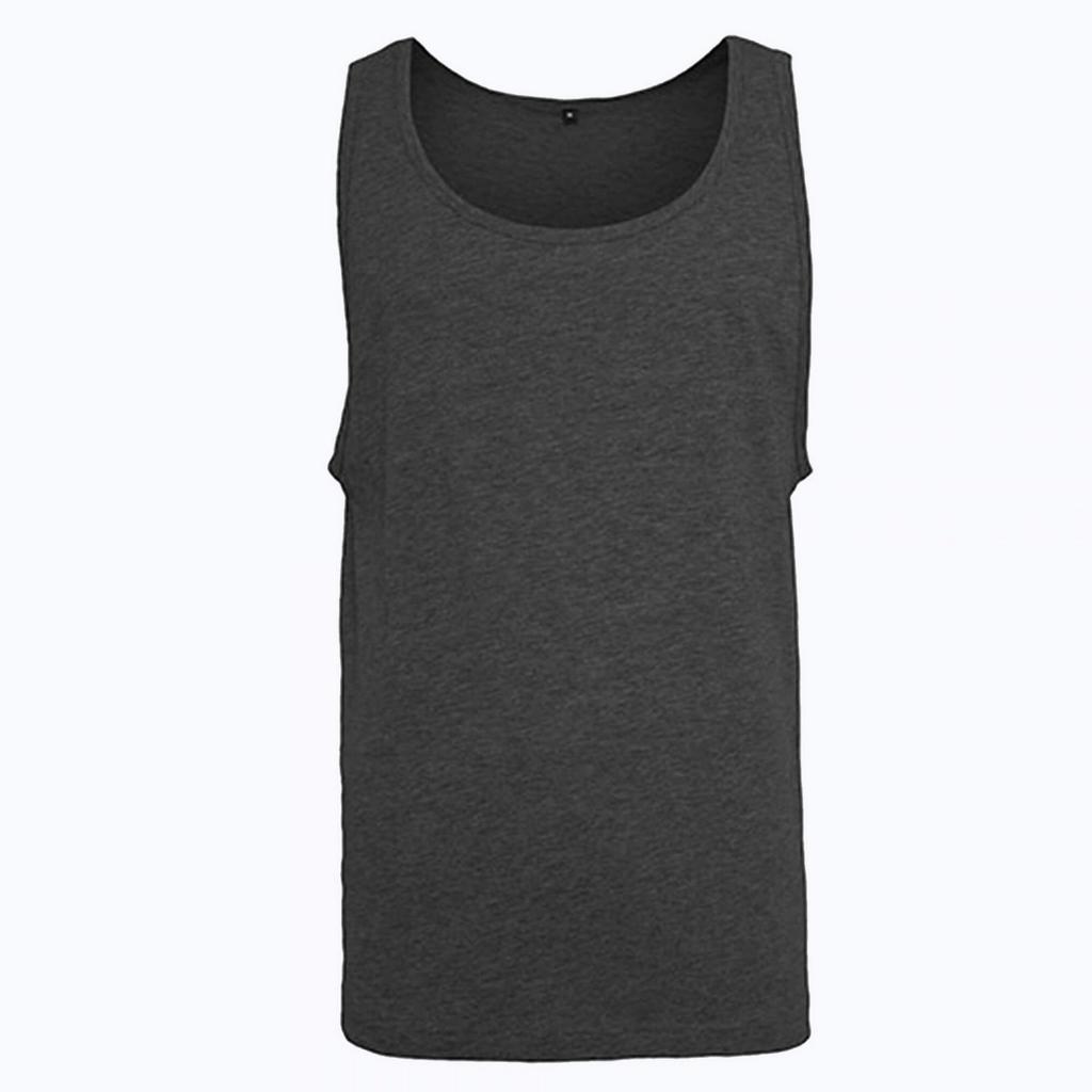 Build Your Brand Mens Heathered Jersey Oversized Tank Top