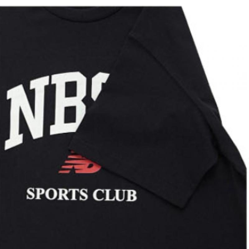 New Balance Футболка Half Club Nbned32743 Bk Nbsc с большой графикой, унисекс, с коротким рукавом