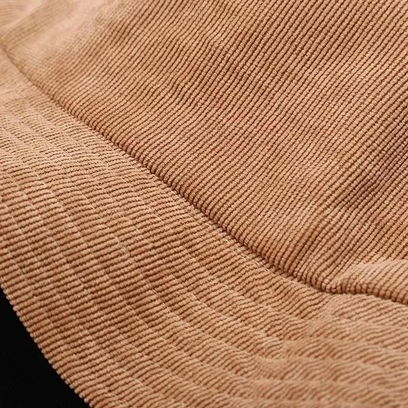 Solid Color Fashion Double-sided Four Seasons Fisherman Hat Solid Fisherman Hat Corduroy Sun Hat Reversible Foldable Hats